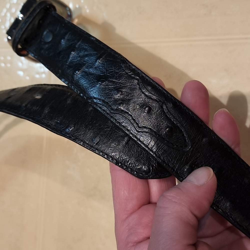 🔮Amazing Genuine Full Quill Ostrich Belt - Picture 12 of 15